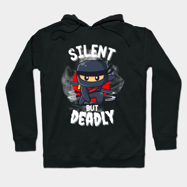 Cute Ninja Silent but Deadly Hoodie by Designs by Niklee